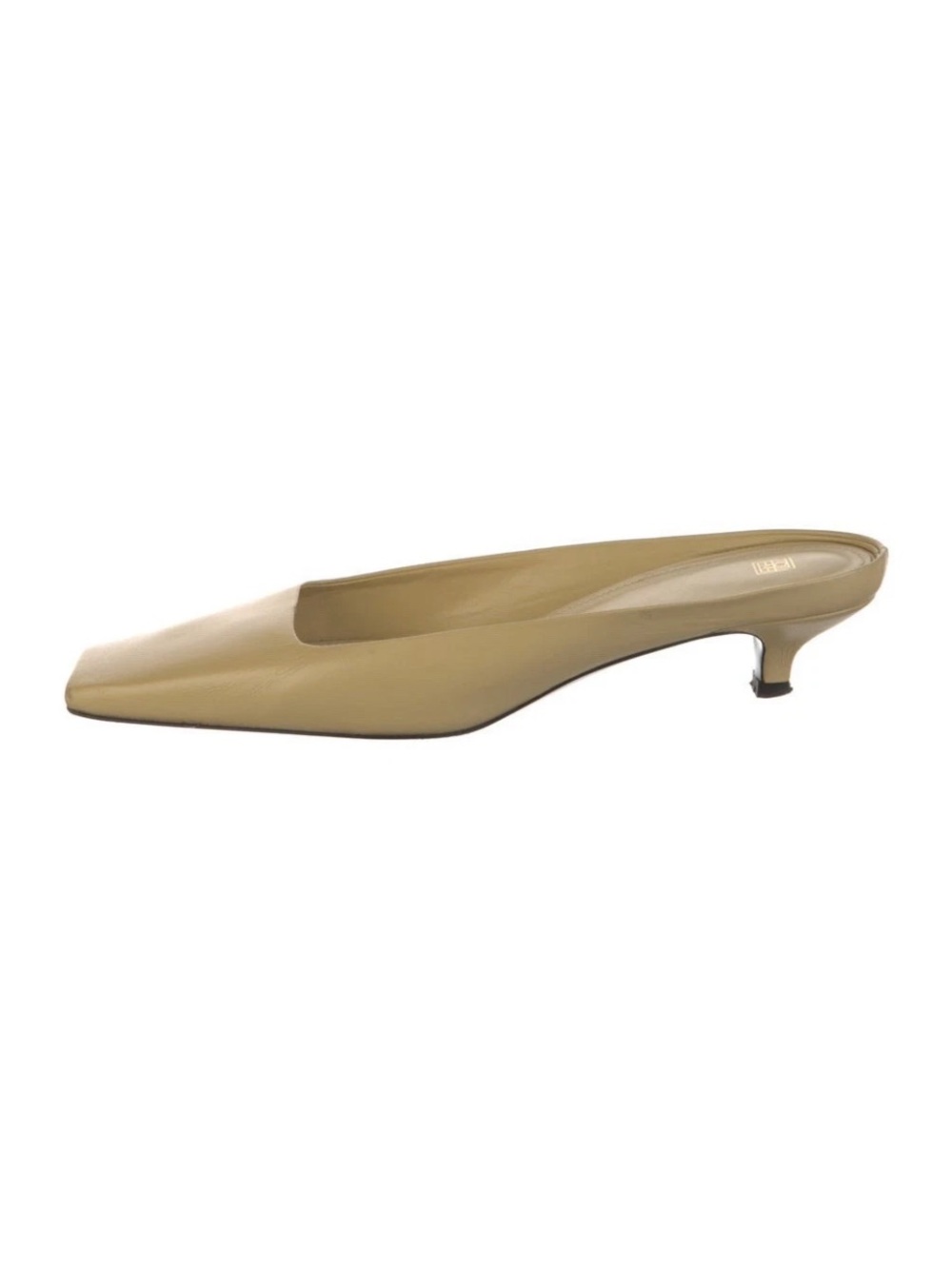 Toteme Almond Leather Kitten Heel Mule - Tan